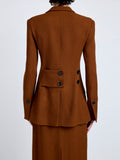 Proenza Schouler Detail image of model wearing Vioni Jacket in Heavy Sable in Copper