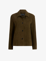 Proenza Schouler Still Life image of Irine Suede Jacket in Cypress