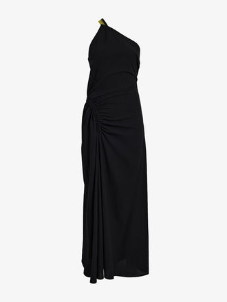Proenza Schouler Still Life image of Sirena Dress in Crinkle Linen Viscose in Black