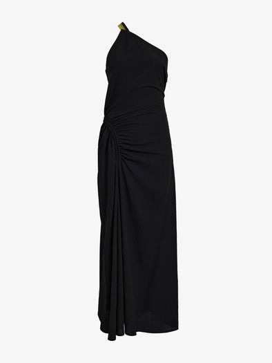 Proenza Schouler Still Life image of Sirena Dress in Crinkle Linen Viscose in Black