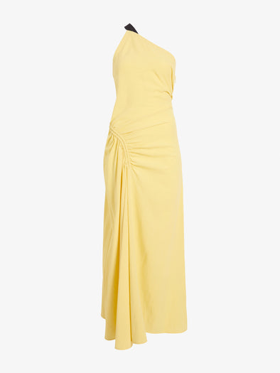 Proenza Schouler Still Life image of Sirena Dress in Crinkle Linen Viscose in Yellow
