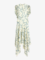 Proenza Schouler Still Life image of Sybella Dress in Metalasse Silk Linen in Pale Yellow Multi