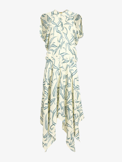 Proenza Schouler Still Life image of Sybella Dress in Metalasse Silk Linen in Pale Yellow Multi