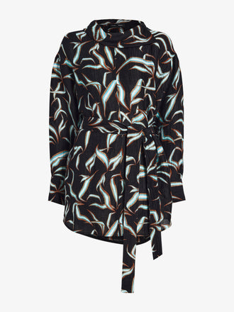 Proenza Schouler Still Life image of Lalia Dress in Metalasse Silk Linen in Black Multi