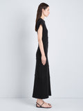 Proenza Schouler Side full length image of model wearing Hilma Dress in Eco Cotton Jersey in Black