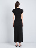 Proenza Schouler Back full length image of model wearing Hilma Dress in Eco Cotton Jersey in Black
