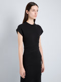 Proenza Schouler Detail image of model wearing Hilma Dress in Eco Cotton Jersey in Black