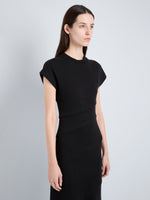 Proenza Schouler Detail image of model wearing Hilma Dress in Eco Cotton Jersey in Black
