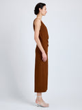 Proenza Schouler Side full length image of model wearing Noema Dress in Heavy Sable in Copper