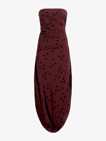 Proenza Schouler Still Life image of Nayara Dress in Printed Dot Stetch Viscose in Espresso Multi