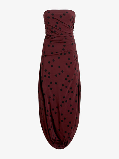Proenza Schouler Still Life image of Nayara Dress in Printed Dot Stetch Viscose in Espresso Multi