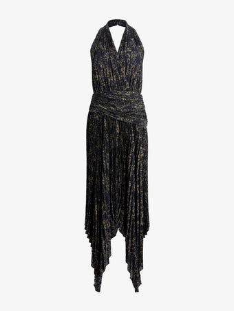 Proenza Schouler Still Life image of Paulina Dress in Pleated Georgette in Black Multi
