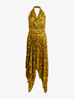 Proenza Schouler Still Life image of Paulina Dress in Pleated Georgette in Gold Multi