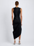 Proenza Schouler Back full length image of model wearing Zafira Dress in Mercerized Cotton Jersey in Black