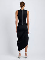 Proenza Schouler Back full length image of model wearing Zafira Dress in Mercerized Cotton Jersey in Black