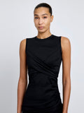Proenza Schouler Detail image of model wearing Zafira Dress in Mercerized Cotton Jersey in Black