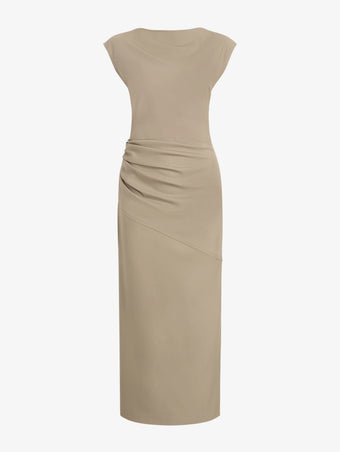 Proenza Schouler Still Life image of Katia Dress in Wool Gabardine in Khaki