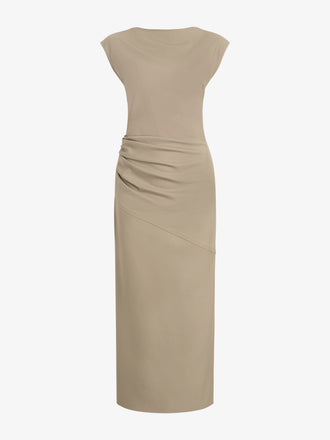 Proenza Schouler Still Life image of Katia Dress in Wool Gabardine in Khaki