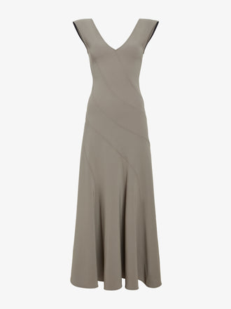 Proenza Schouler Still Life image of Romana Dress in Matte Double Crepe in Wood