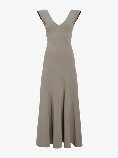 Proenza Schouler Still Life image of Romana Dress in Matte Double Crepe in Wood
