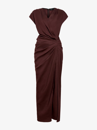 Proenza Schouler Still Life image of Bettina Dress in Eco Stretch Viscose Linen in Espresso