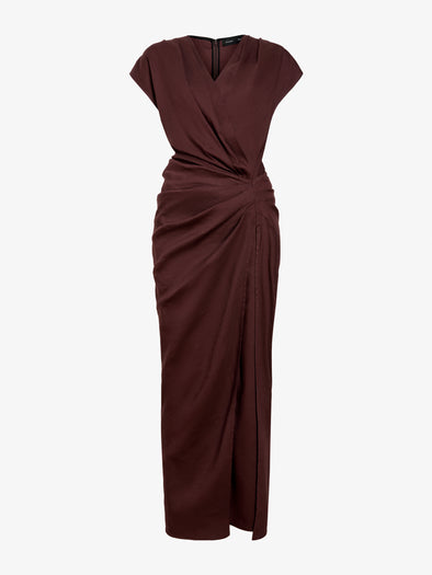 Proenza Schouler Still Life image of Bettina Dress in Eco Stretch Viscose Linen in Espresso