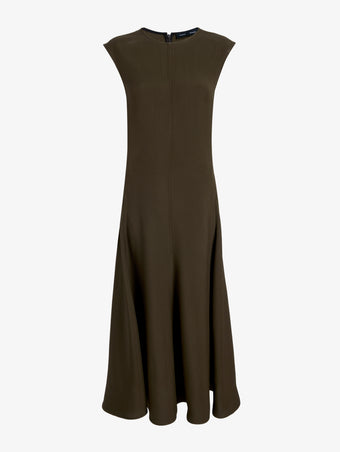 Proenza Schouler Still Life image of Eduarda Dress in Eco Hammered Viscose in Cypress