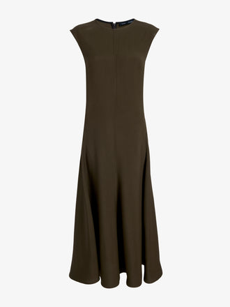 Proenza Schouler Still Life image of Eduarda Dress in Eco Hammered Viscose in Cypress