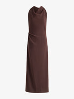 Proenza Schouler Still Life image of Selena Dress in Matte Double Crepe in Dark Brown