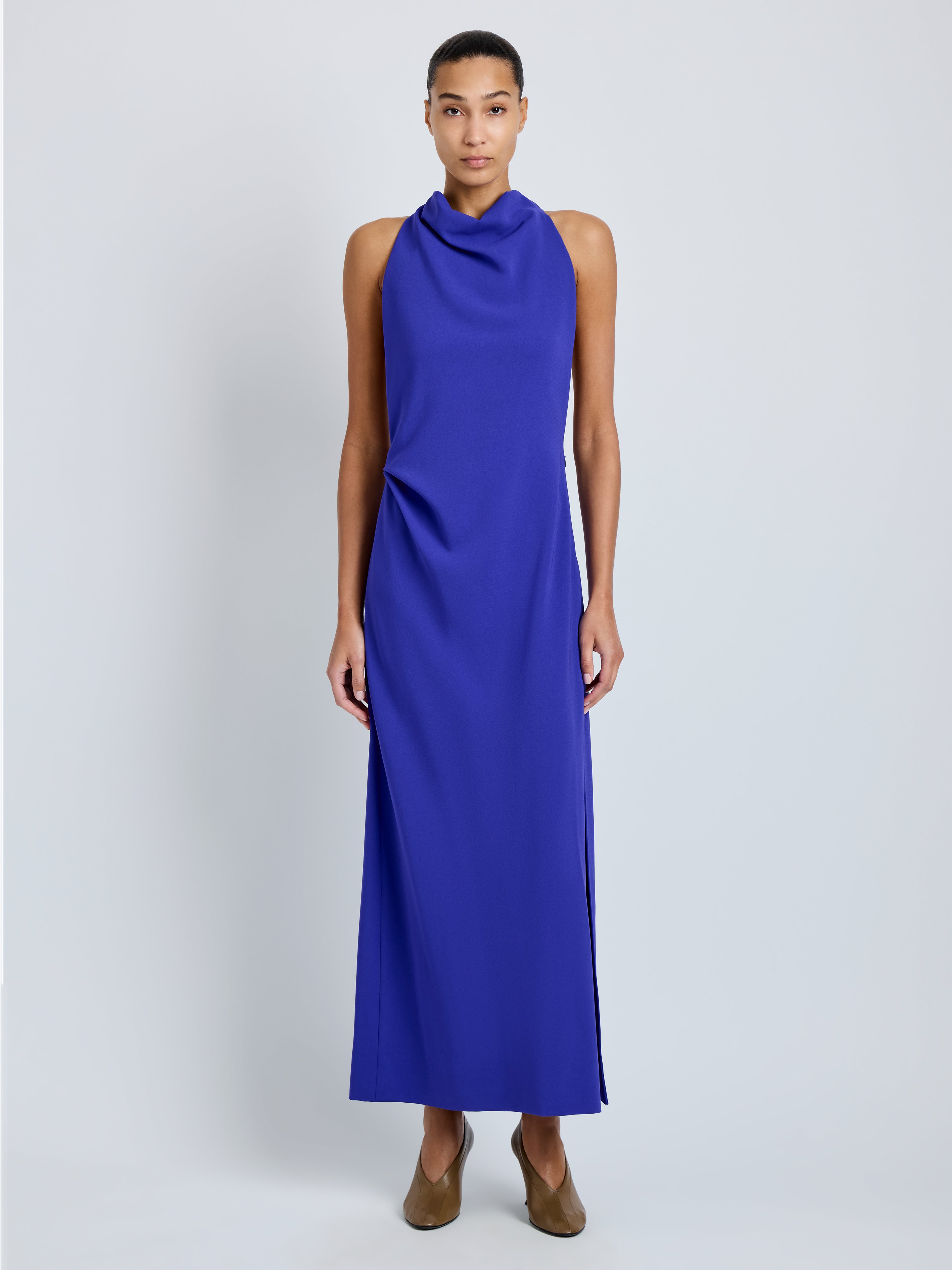 Selena Dress in Matte Double Crepe - Ultramarine