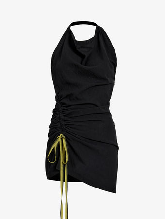 Proenza Schouler Still Life image of Melia Top in Crinkle Linen Viscose in Black