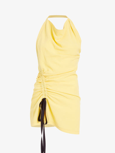 Proenza Schouler Still Life image of Melia Top in Crinkle Linen Viscose in Yellow