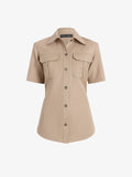 Proenza Schouler Still Life image of Nali Top in Wool Gabardine in Khaki