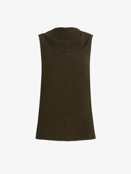Proenza Schouler Still Life image of Defni Top in Eco Hammered Viscose in Cypress