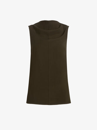 Proenza Schouler Still Life image of Defni Top in Eco Hammered Viscose in Cypress