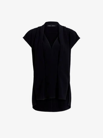 Proenza Schouler Still Life image of Ranli Top in Matte Double Crepe in Black