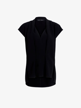Proenza Schouler Still Life image of Ranli Top in Matte Double Crepe in Black