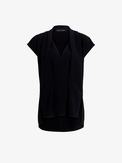 Proenza Schouler Still Life image of Ranli Top in Matte Double Crepe in Black