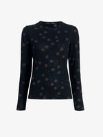 Proenza Schouler Still Life image of Mia Top in Polka Dot Jersey in Black Multi