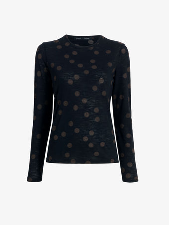 Proenza Schouler Still Life image of Mia Top in Polka Dot Jersey in Black Multi