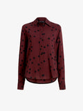 Proenza Schouler Still Life image of Paz Shirt in Printed Stretch Vicose in Espresso Multi