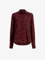 Proenza Schouler Still Life image of Paz Shirt in Printed Stretch Vicose in Espresso Multi