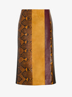 Proenza Schouler Still Life image of Sirine Skirt in Pieced Leather in Gold Multi