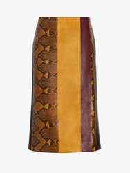 Proenza Schouler Still Life image of Sirine Skirt in Pieced Leather in Gold Multi
