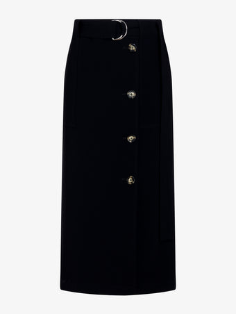 Proenza Schouler Still Life image of Carine Cargo Skirt in Matte Double Crepe in Black