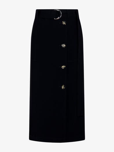 Proenza Schouler Still Life image of Carine Cargo Skirt in Matte Double Crepe in Black