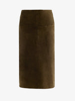 Proenza Schouler Still Life image of Irine Suede Skirt in Cypress