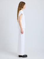Proenza Schouler Side full length image of model wearing Liora Skirt in Heavy Sable in White