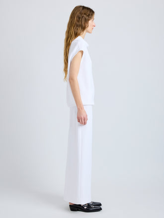 Proenza Schouler Side full length image of model wearing Liora Skirt in Heavy Sable in White