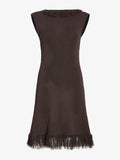 Proenza Schouler Still Life image of Saski Dress in Cotton in Textured Fringe Intarsia in Earth